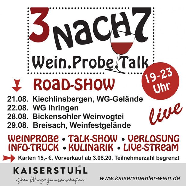 Road-Show - 3 nach 7, Wein.Probe.Talk